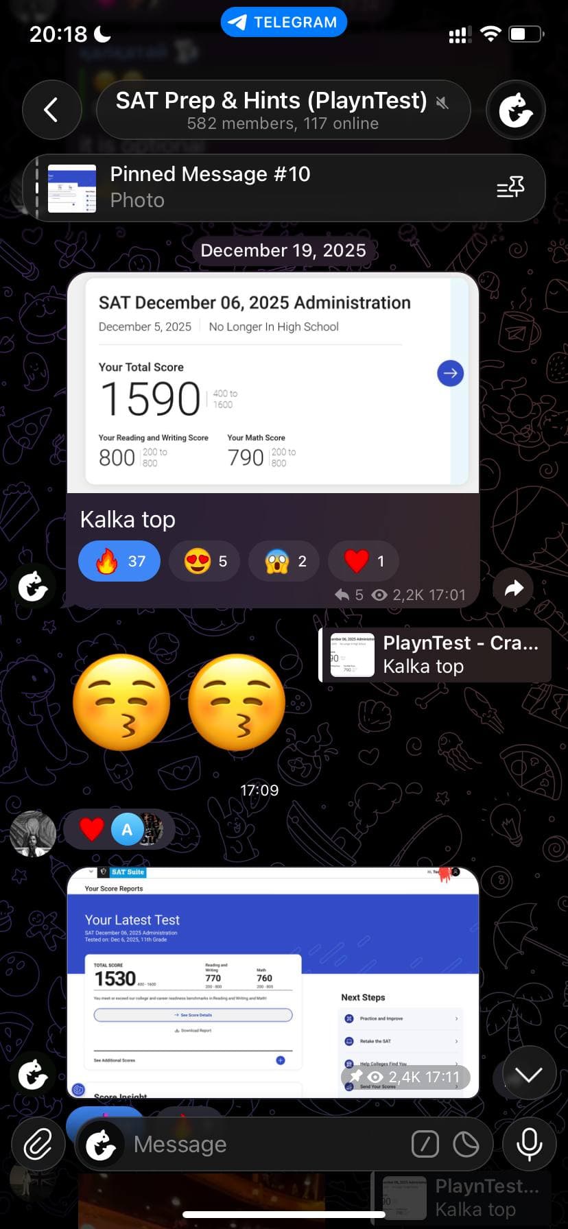 Kalkatai's SAT Score